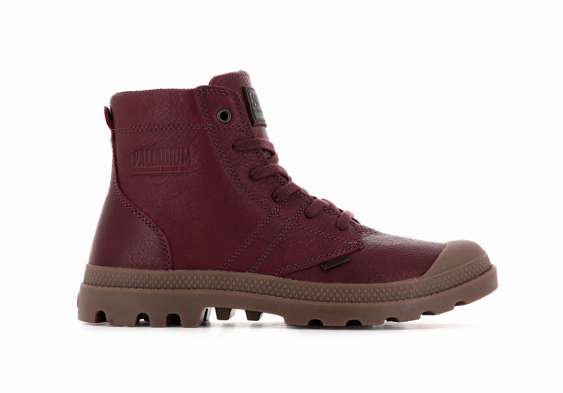 Palladium Pallabrousse Leder Herren Stiefel DunkelRot ||295416-YBD||